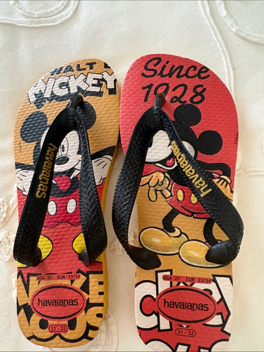 Havaianas Kids Mickey Mouse Flip Flops - Red & Yellow